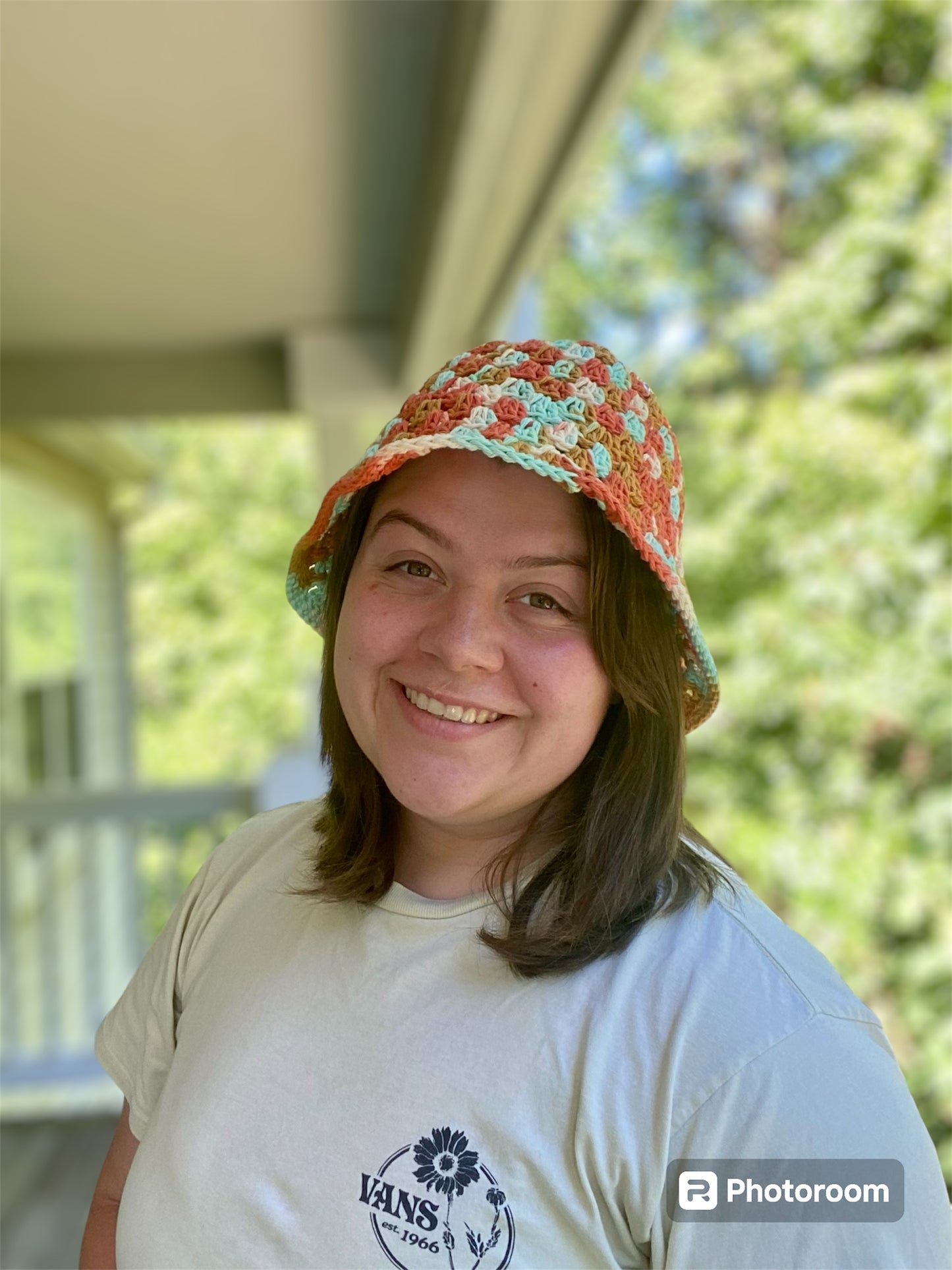 Granny Stitch Bucket Hat | Sunrise Ombre