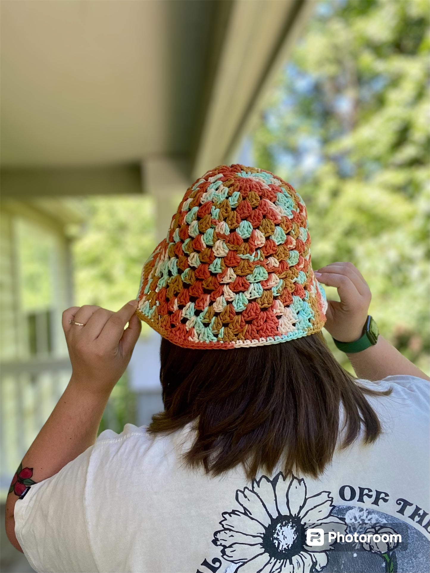 Granny Stitch Bucket Hat | Sunrise Ombre