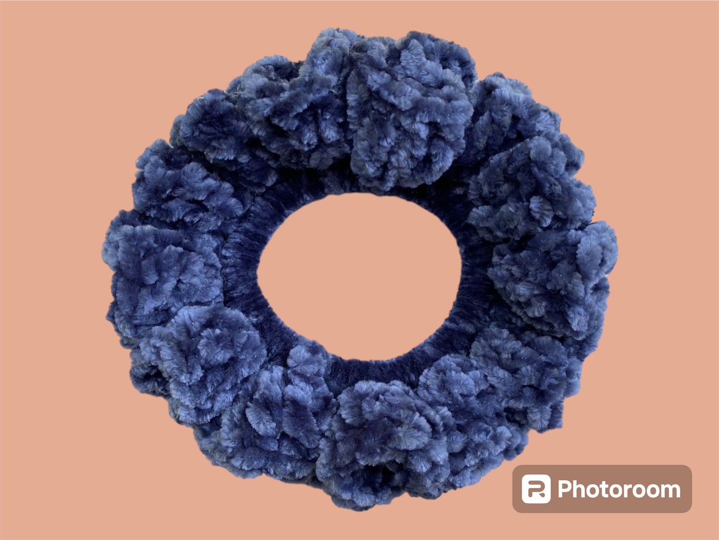 Crochet Velvet Scrunchie | Indigo | 2 pack