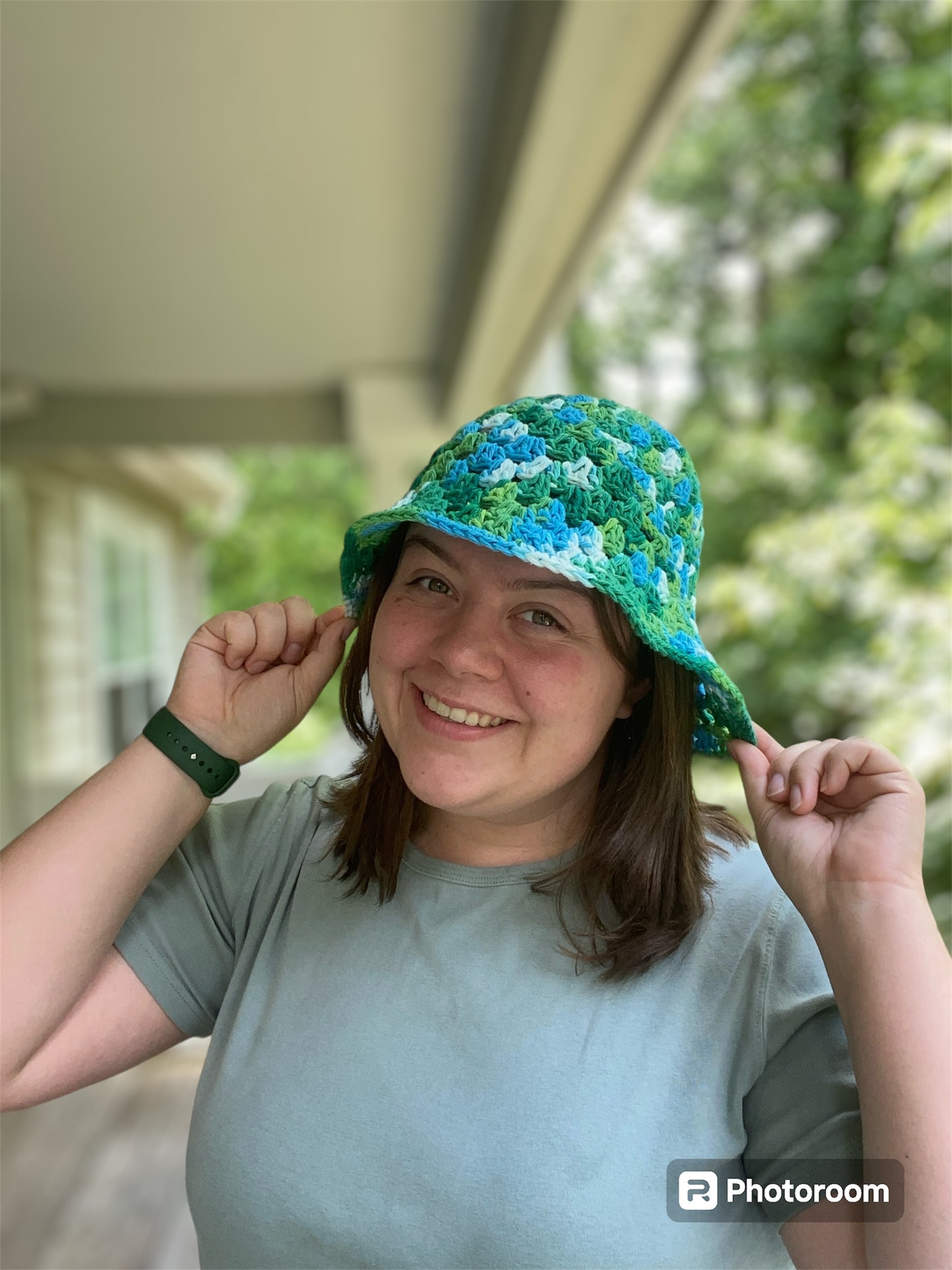 Granny Stitch Bucket Hat | Seaweed