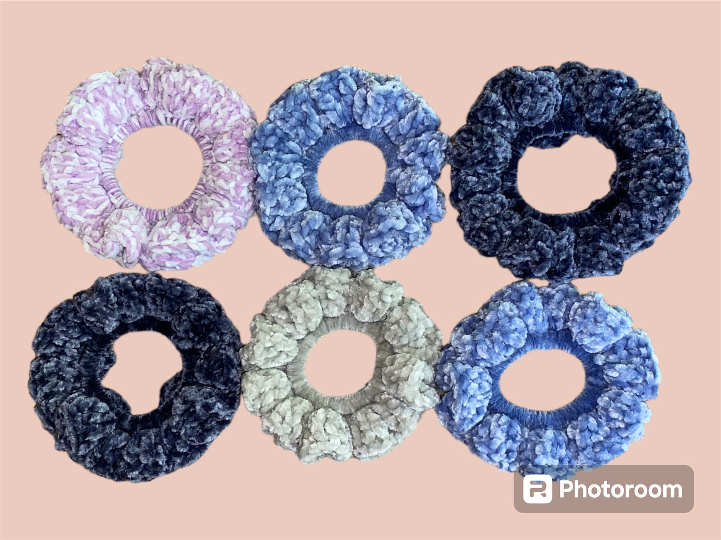 Crochet Velvet Scrunchie | Blue Ridge | 2 pack