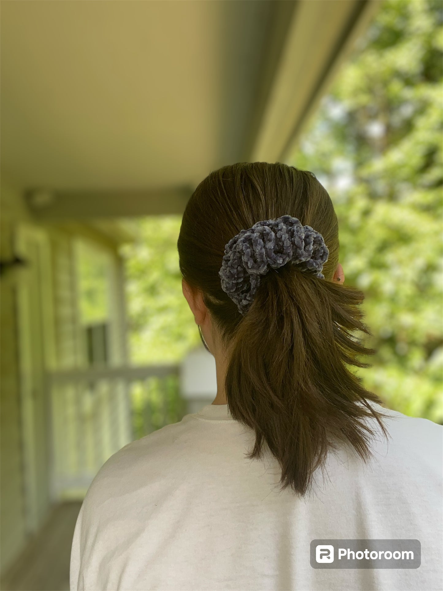 Crochet Velvet Scrunchie | Indigo | 2 pack