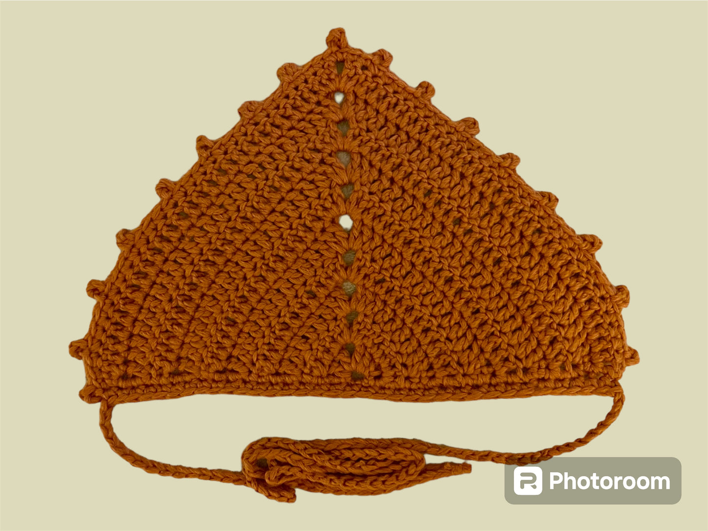 Crochet Picot Bandana | Pumpkin