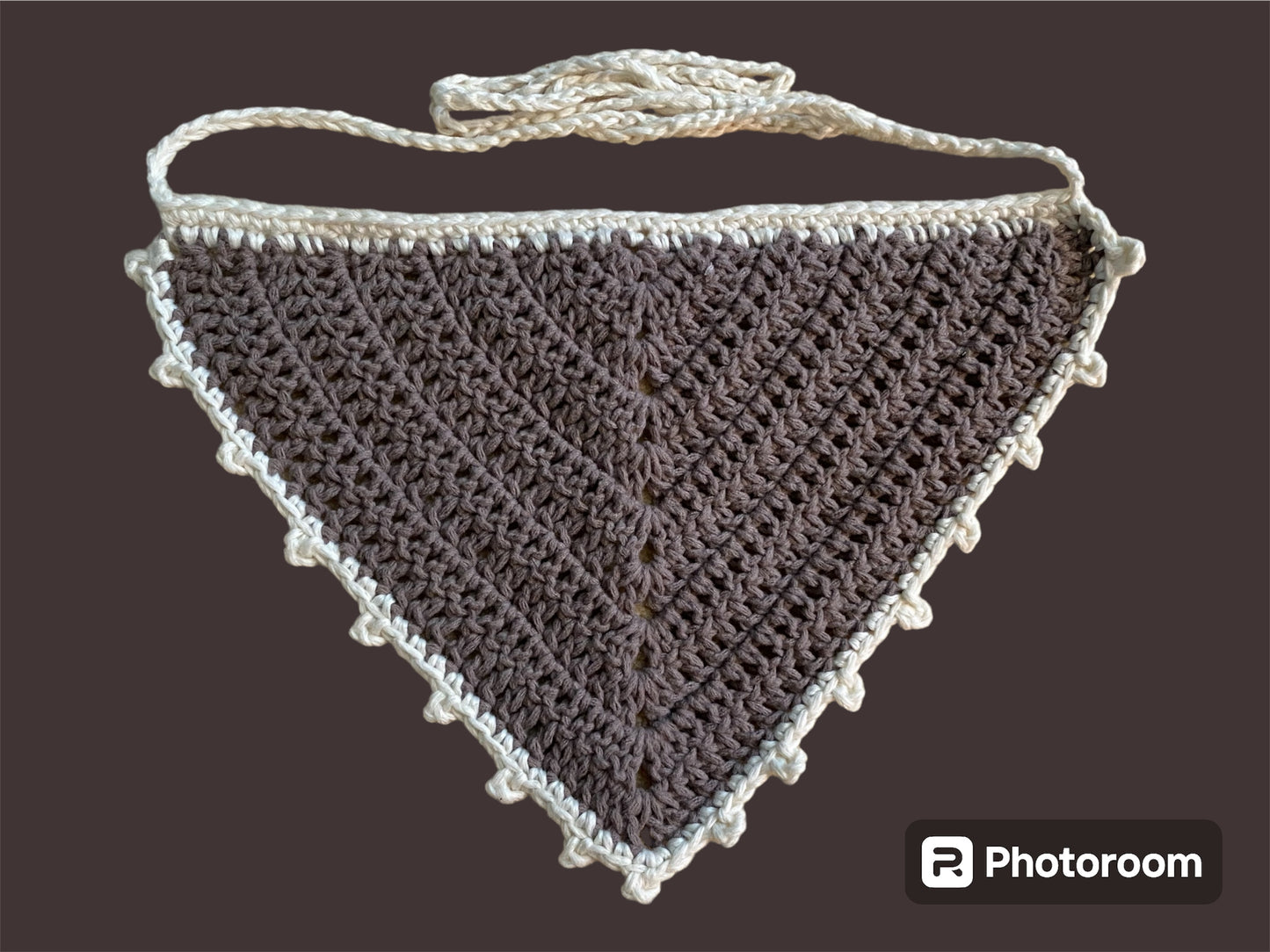 Crochet Picot Bandana | Mocha Latte