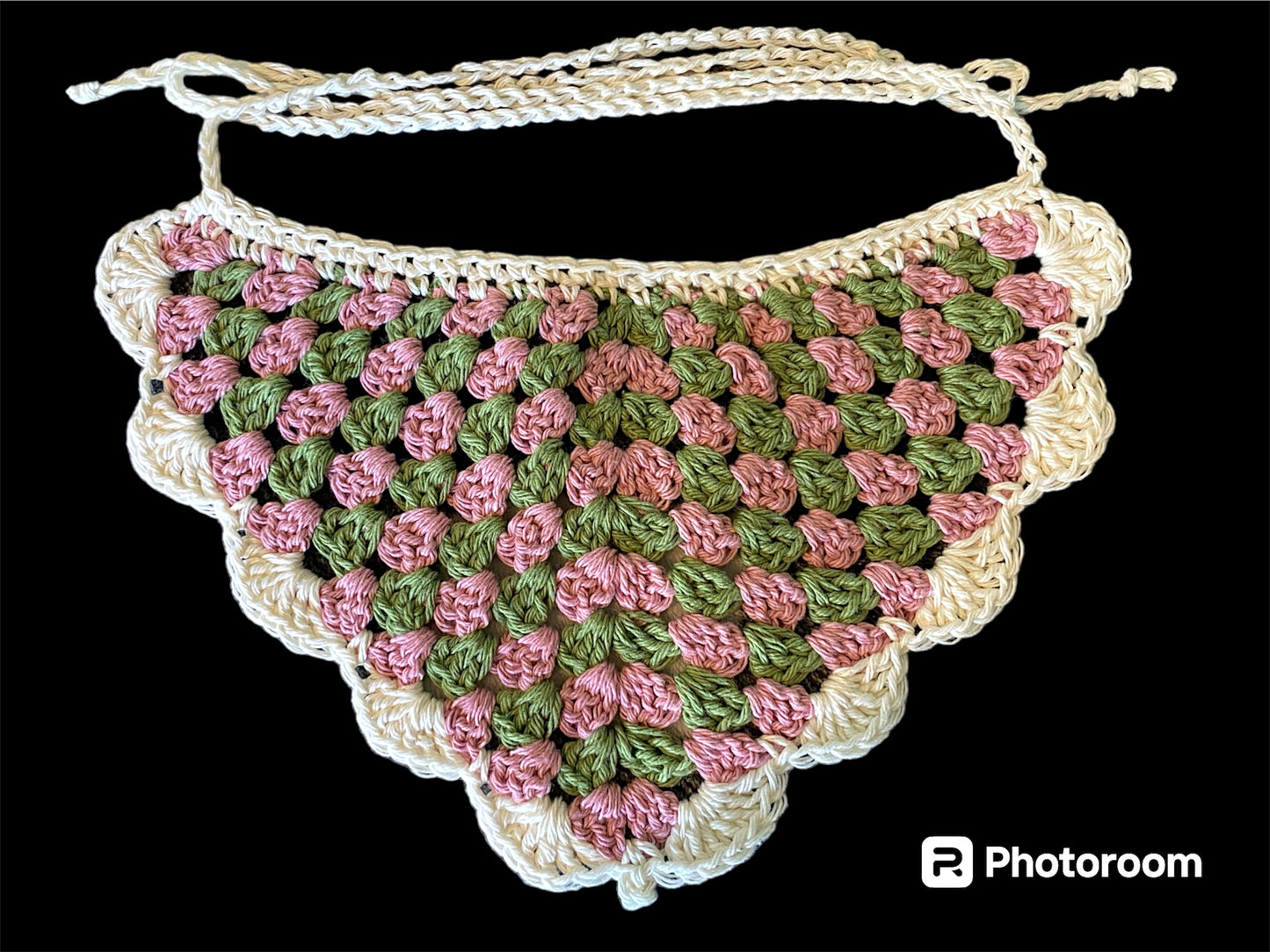 Crochet Granny Stitch Bandana | Rose Garden