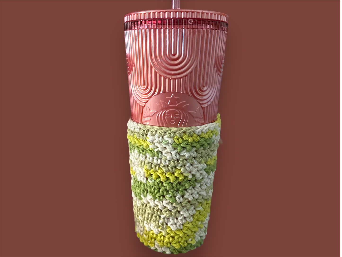 Iced coffee cup cozy | Key lime