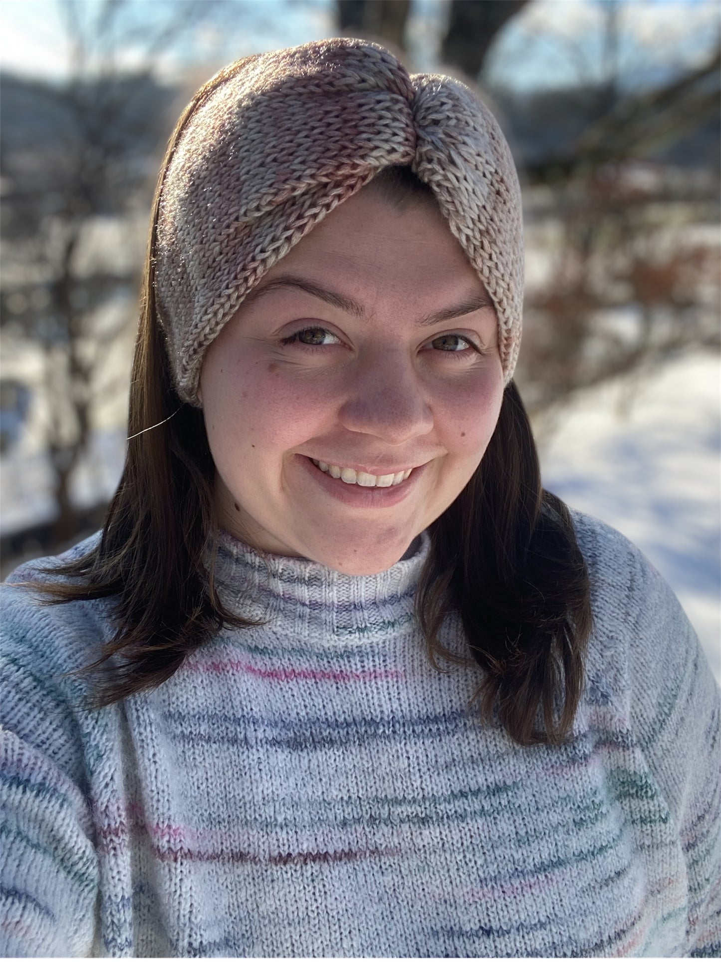 Knitted Ear Warmer | Brandy Rose | Adult Size