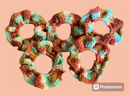 Cotton Crochet Scrunchies | Sunrise Ombre | 2 pack