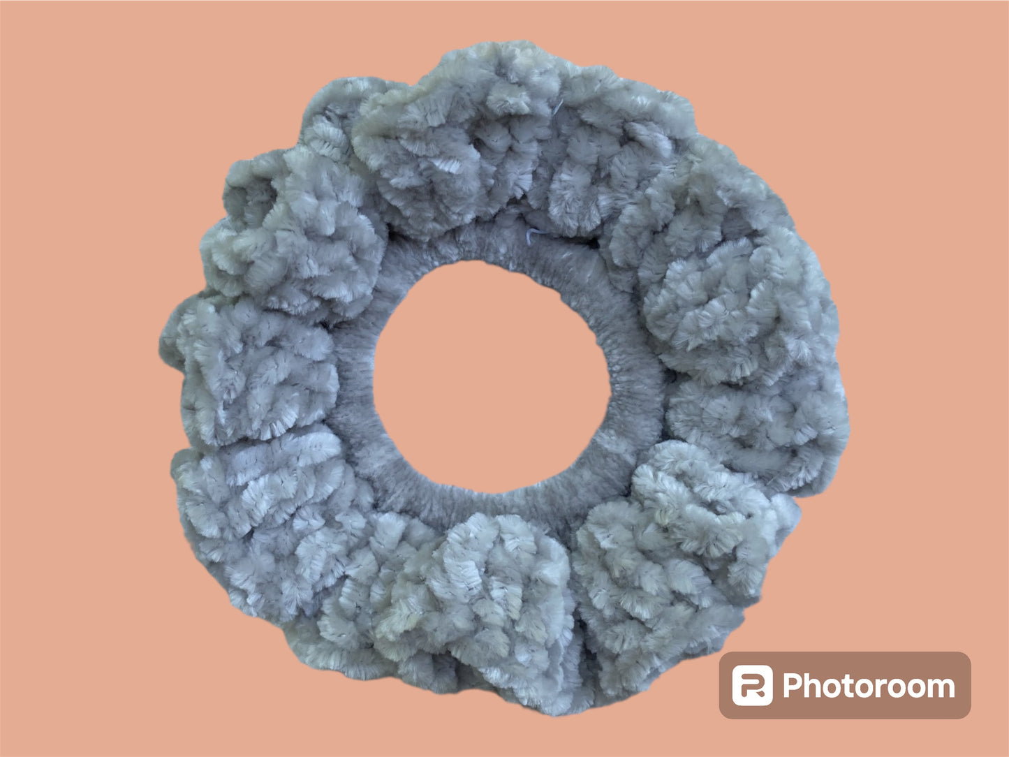 Crochet Velvet Scrunchie | Misty Gray | 2 pack