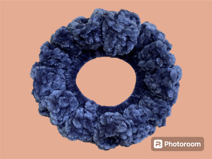 Crochet Velvet Scrunchie | Indigo | 2 pack